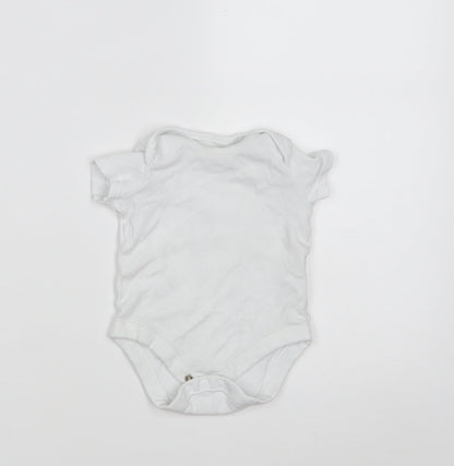 F&F Baby White  100% Cotton Babygrow One-Piece Size 0-3 Months  Button