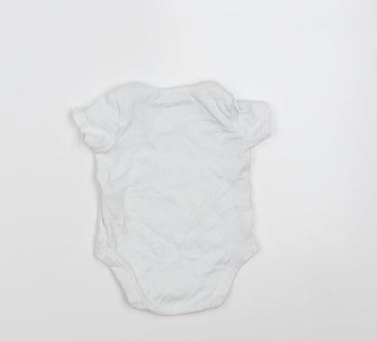 F&F Baby White  100% Cotton Babygrow One-Piece Size 0-3 Months  Button