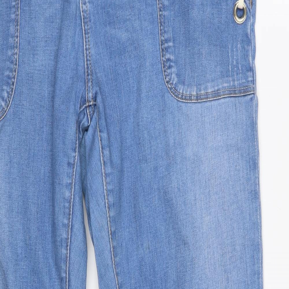 RIVER WOODS Womens Blue  Cotton Straight Jeans Size 34 L31 in Slim Zip