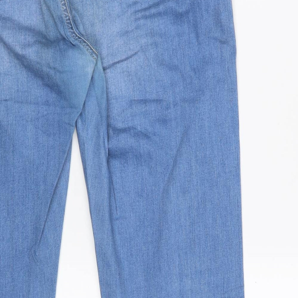 RIVER WOODS Womens Blue  Cotton Straight Jeans Size 34 L31 in Slim Zip