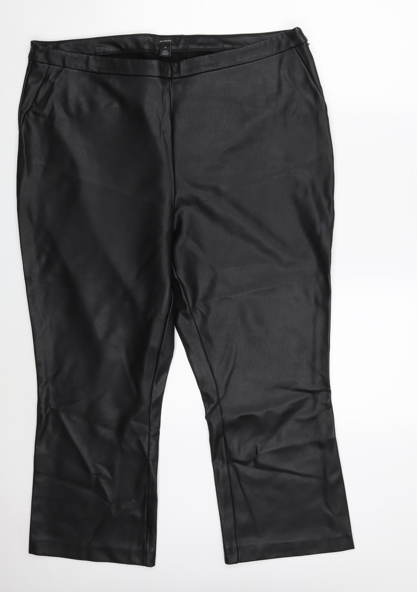 Halogen Womens Black  Polyethylene Trousers  Size 18 L24 in Slim Zip