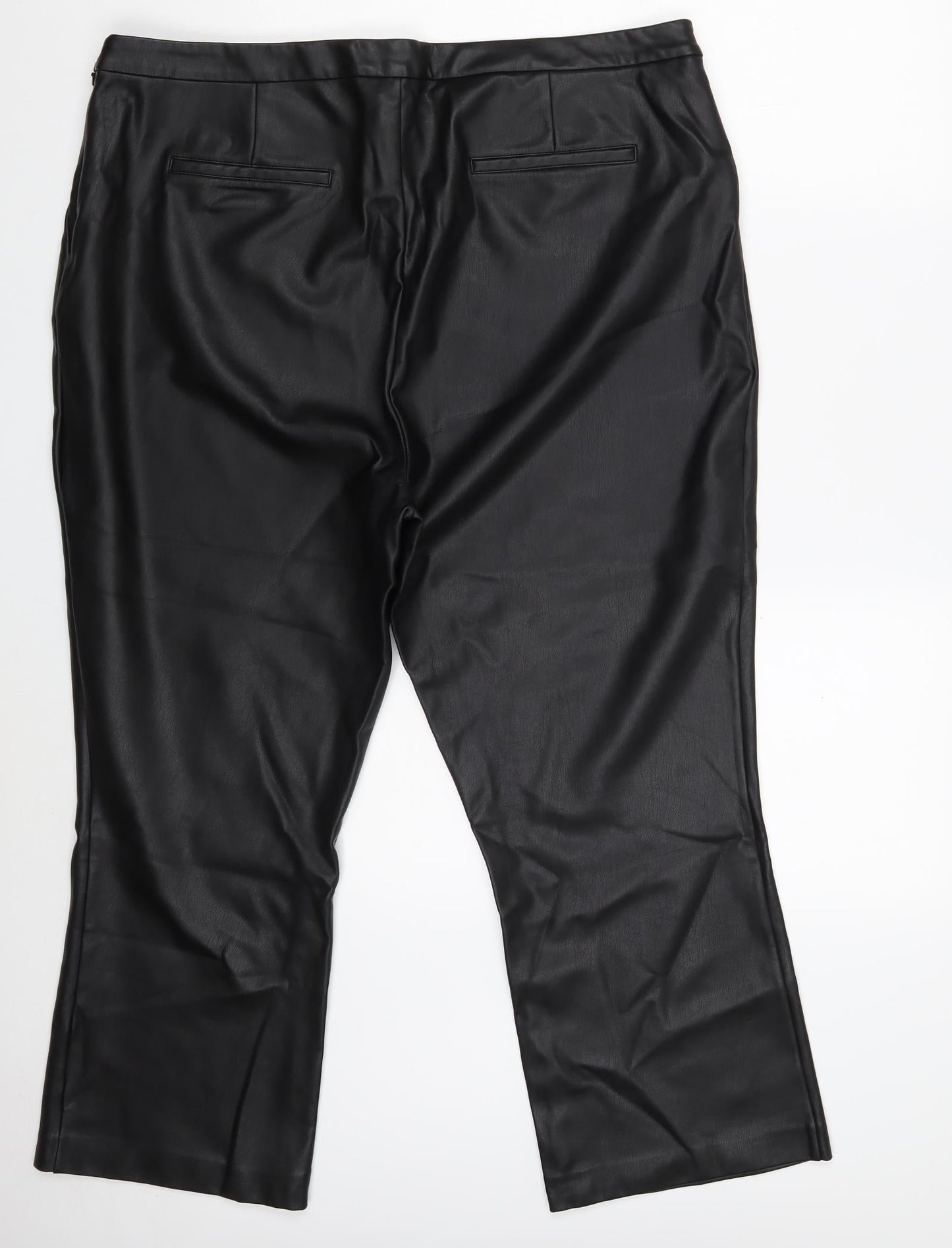 Halogen Womens Black  Polyethylene Trousers  Size 18 L24 in Slim Zip