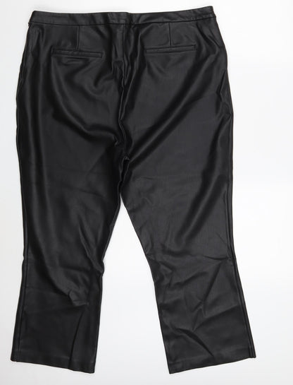 Halogen Womens Black  Polyethylene Trousers  Size 18 L24 in Slim Zip