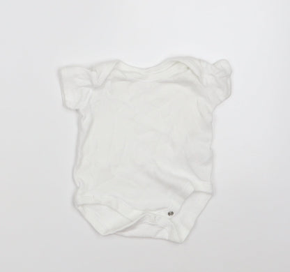 Matalan Baby White  100% Cotton Babygrow One-Piece Size 0-3 Months  Button