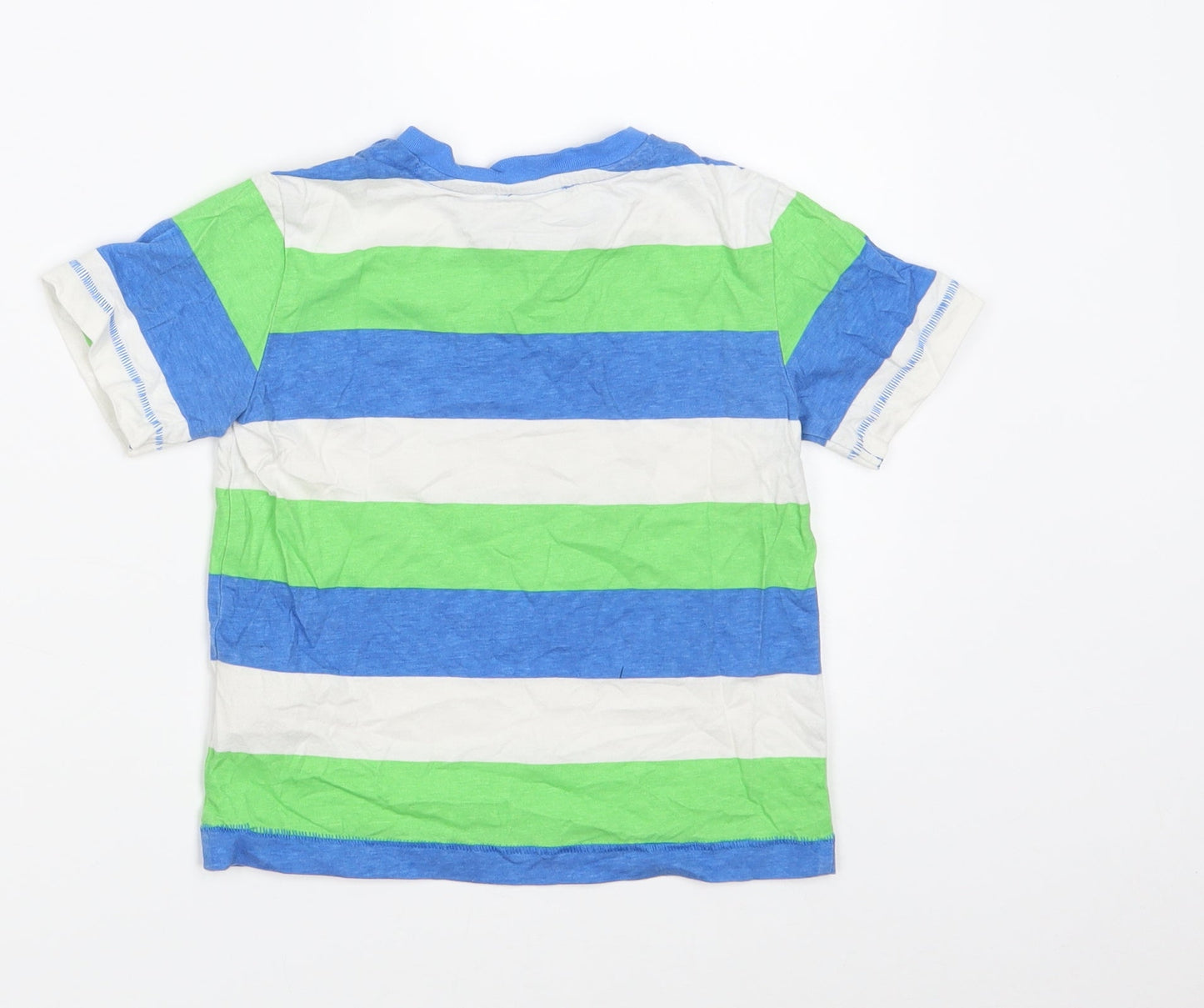 United Colors of Benetton Girls Multicoloured Colourblock 100% Cotton Pullover T-Shirt Size 3-4 Years Round Neck