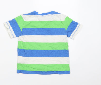 United Colors of Benetton Girls Multicoloured Colourblock 100% Cotton Pullover T-Shirt Size 3-4 Years Round Neck