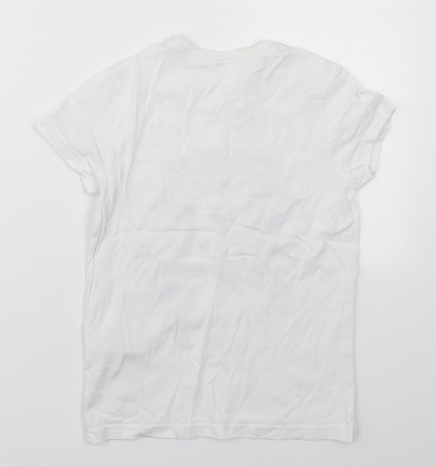 Marks and Spencer Boys White  Cotton Basic T-Shirt Size 5-6 Years Roll Neck Pullover - NYC Highway