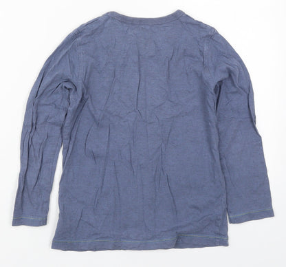 NEXT Boys Blue  Cotton Basic T-Shirt Size 5-6 Years Crew Neck Pullover - Animals