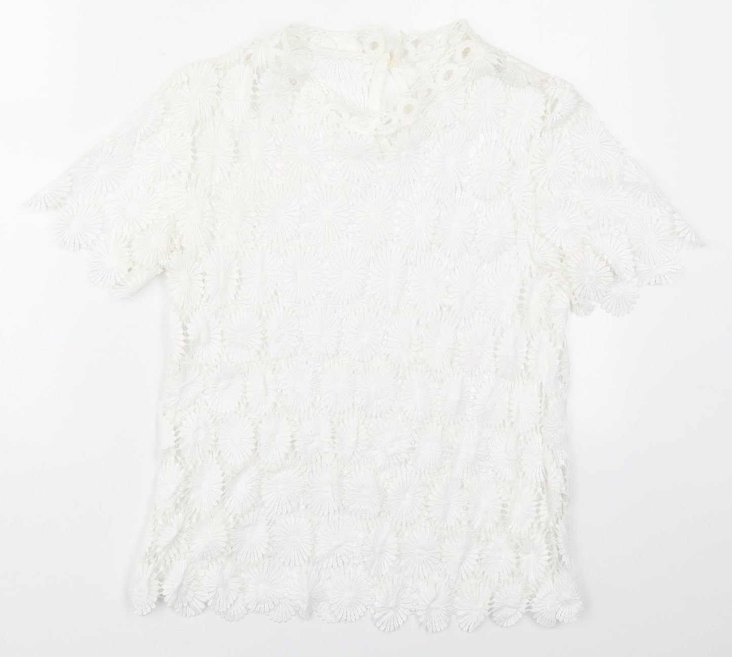 Womens UK Size M Preworn White Basic T-Shirt