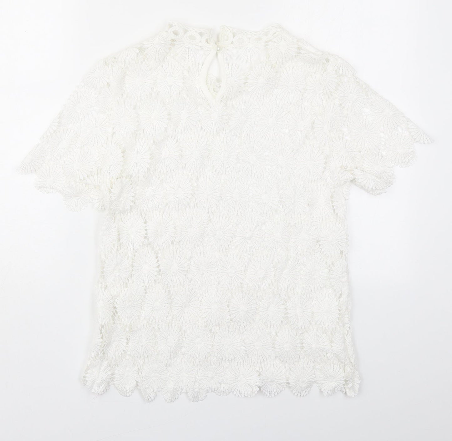 Womens UK Size M Preworn White Basic T-Shirt