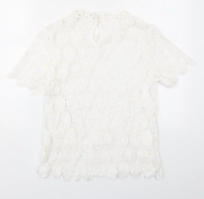 Womens UK Size M Preworn White Basic T-Shirt