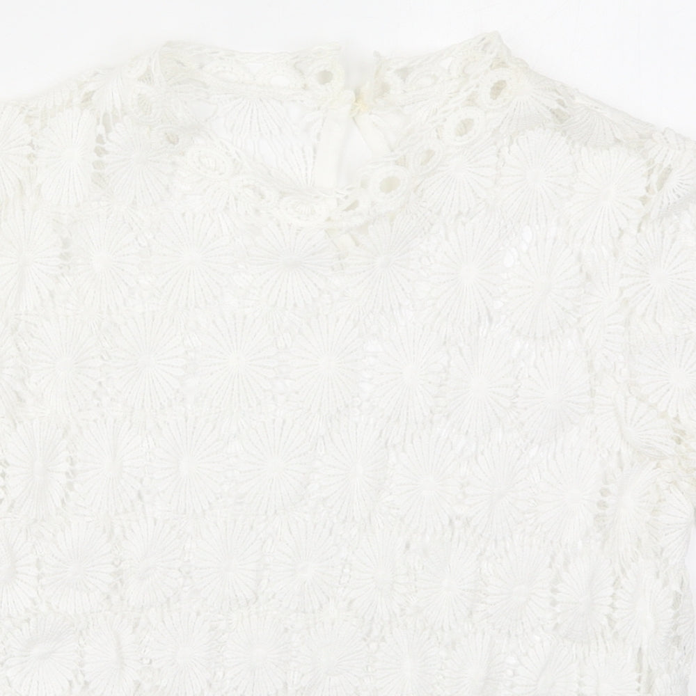 Womens UK Size M Preworn White Basic T-Shirt