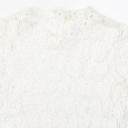 Womens UK Size M Preworn White Basic T-Shirt