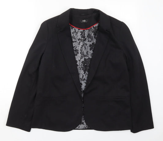 Wallis Womens Black  Polyester Jacket Blazer Size 12