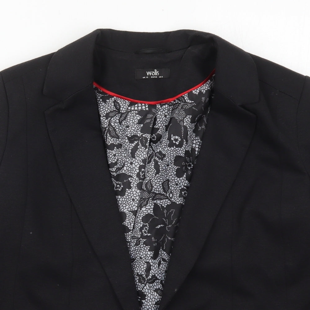 Wallis Womens Black  Polyester Jacket Blazer Size 12
