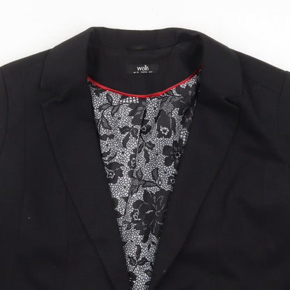 Wallis Womens Black  Polyester Jacket Blazer Size 12