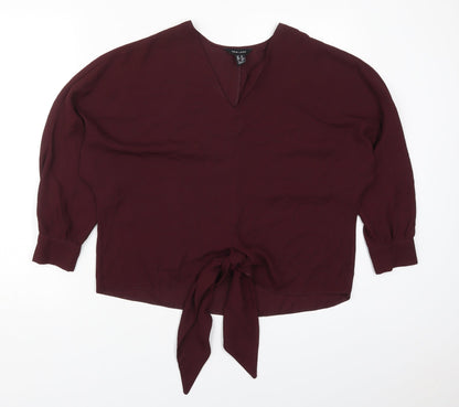 Womens UK Size 8 New Look Red Basic Blouse