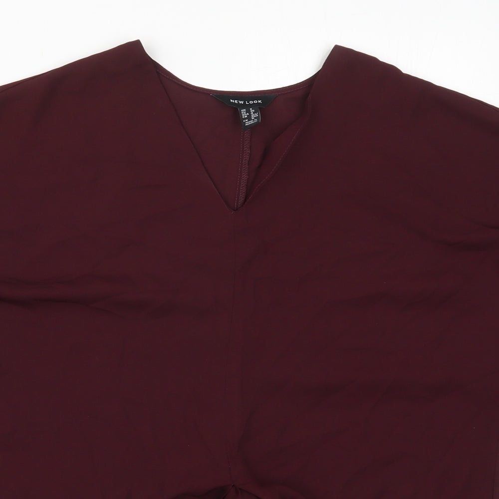 Womens UK Size 8 New Look Red Basic Blouse