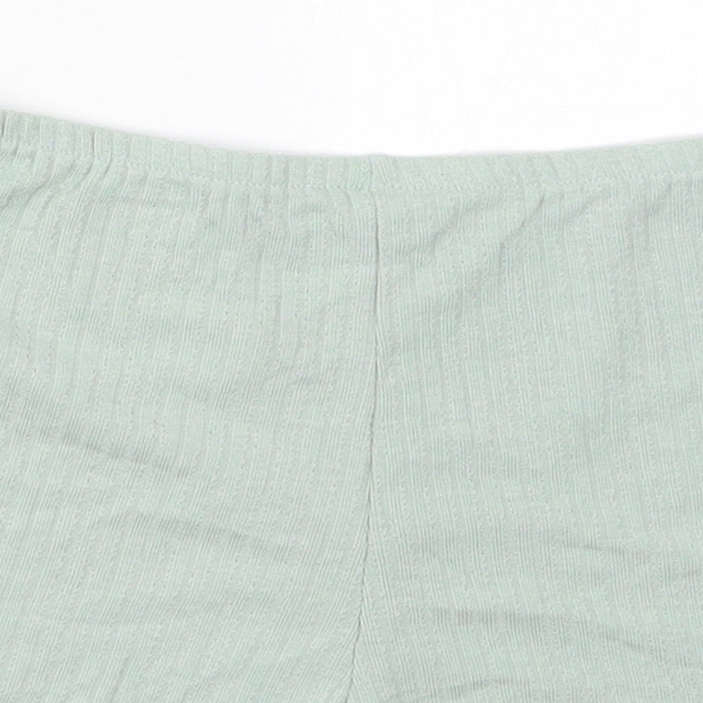 Dunnes Womens Green  Polyester Sweat Shorts Size S L3 in Regular  - Pyjama Shorts