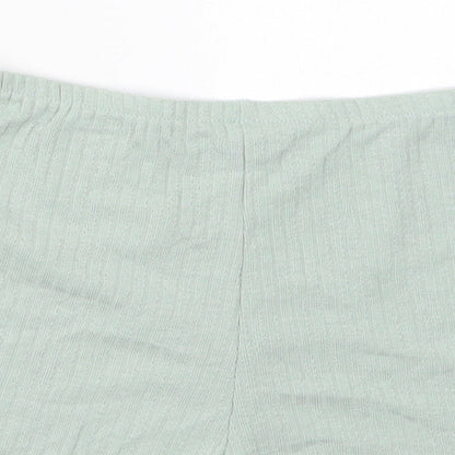 Dunnes Womens Green  Polyester Sweat Shorts Size S L3 in Regular  - Pyjama Shorts