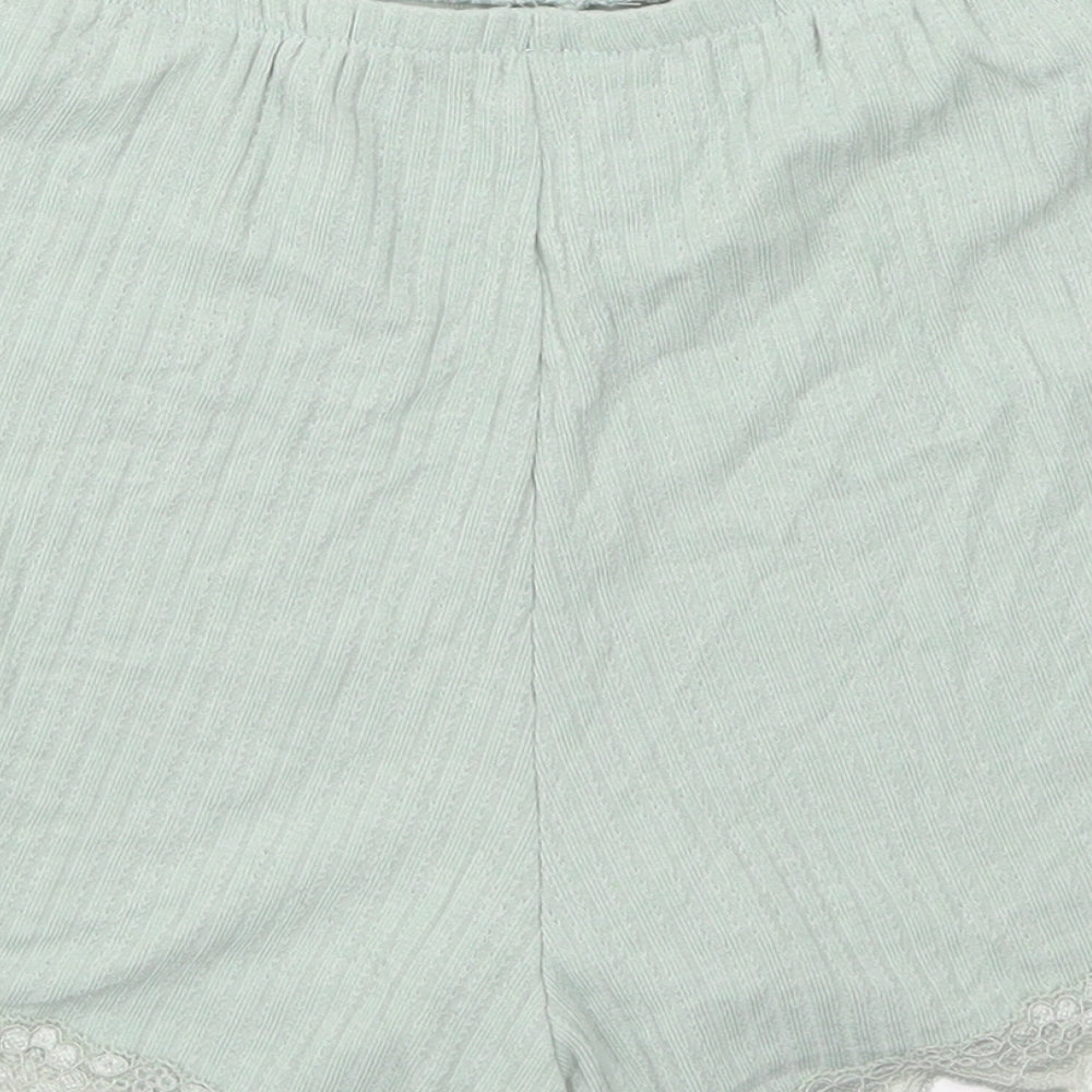 Dunnes Womens Green  Polyester Sweat Shorts Size S L3 in Regular  - Pyjama Shorts