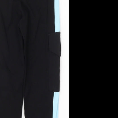 I Love Sia Womens Black  Cotton Capri Leggings Size M L25 in Regular  - Blue