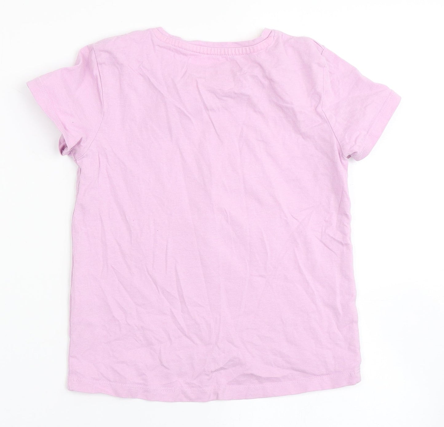 Blue Zoo Girls Purple  100% Cotton Basic T-Shirt Size 4-5 Years Round Neck  - Sandals