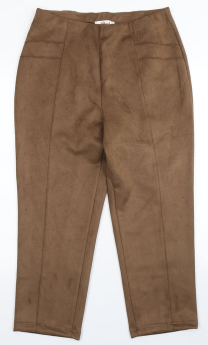 Womens UK Size 16 Afibel Regular Fit Capri Brown Trousers