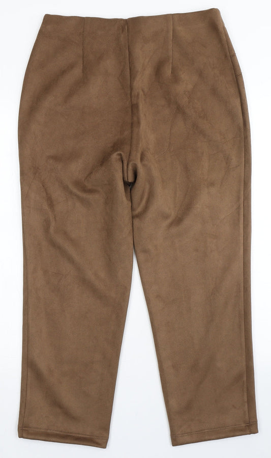 Womens UK Size 16 Afibel Regular Fit Capri Brown Trousers