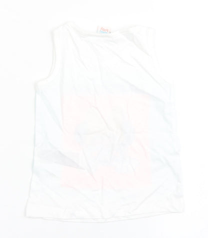 Disney Baby Girls White  100% Cotton Basic Tank Size 9-12 Months Round Neck  - Minnie Mouse