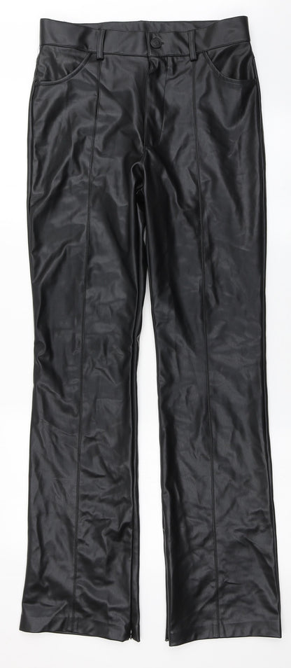 Womens UK Size 30 Preworn Regular Fit  Black Trousers