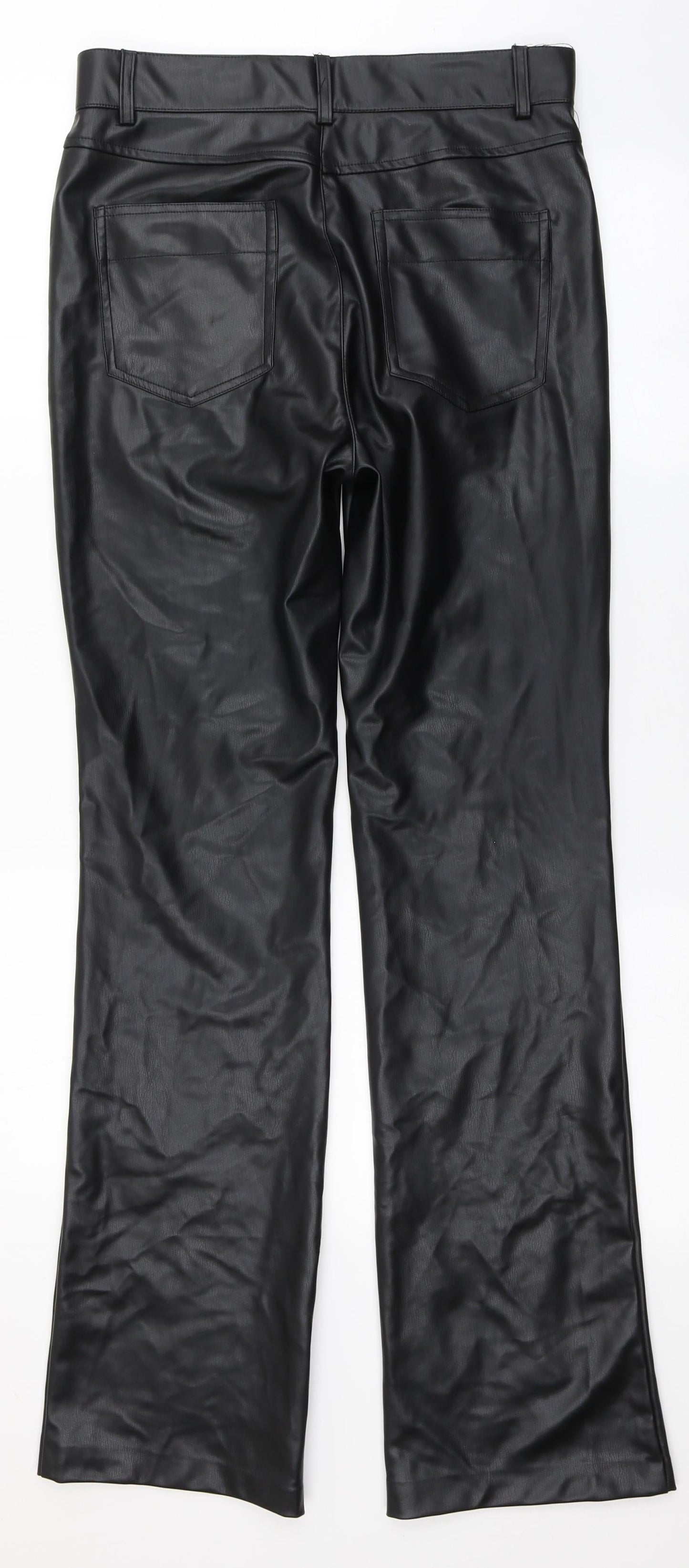 Womens UK Size 30 Preworn Regular Fit  Black Trousers