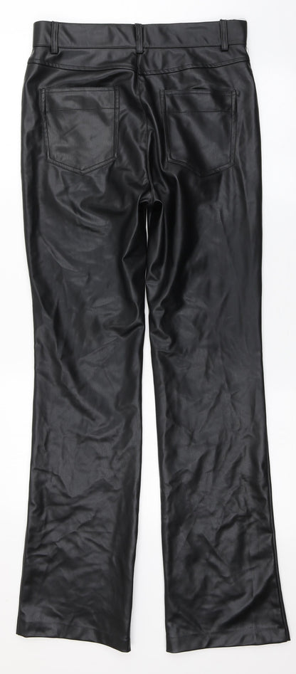 Womens UK Size 30 Preworn Regular Fit  Black Trousers