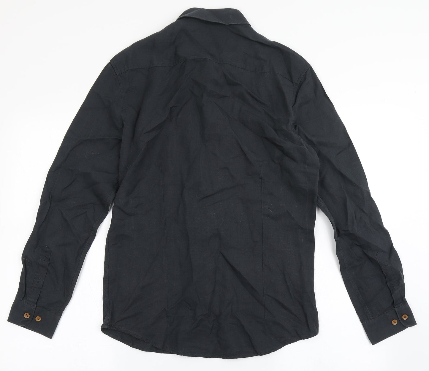 Mens UK Size M Natural Project Black  Button-Up Long Sleeve Casual Shirt