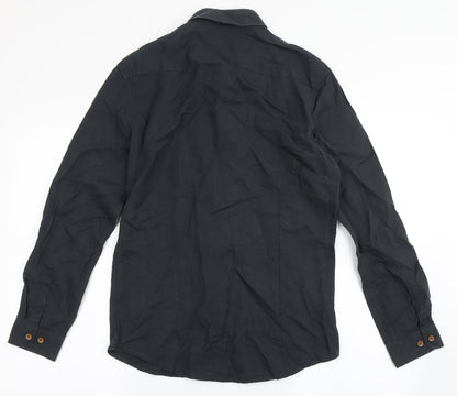 Mens UK Size M Natural Project Black  Button-Up Long Sleeve Casual Shirt