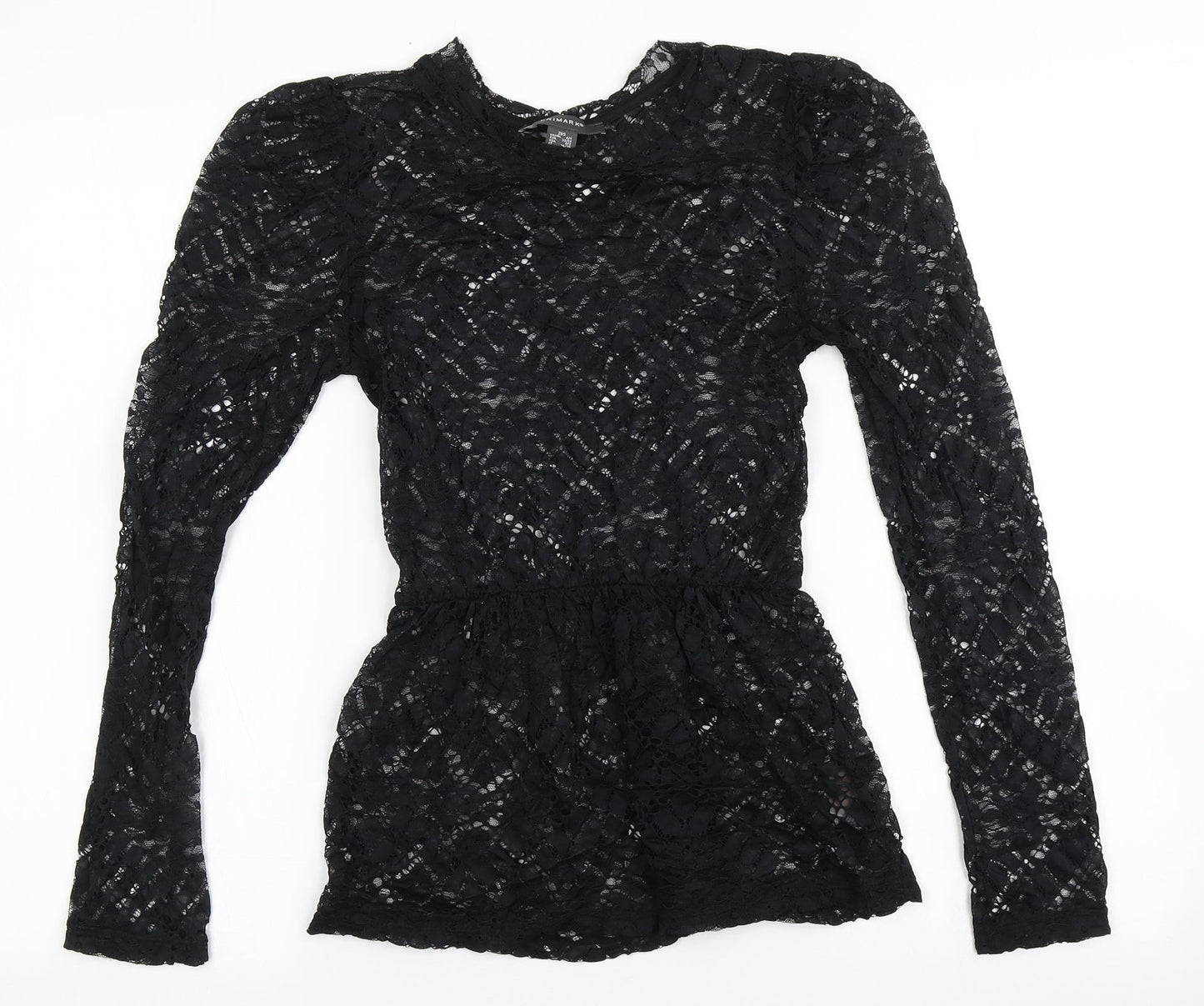 Primark Womens Black  Polyamide Basic Blouse Size 2XS Off the Shoulder