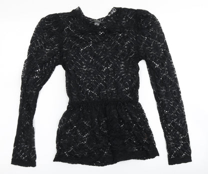 Primark Womens Black  Polyamide Basic Blouse Size 2XS Off the Shoulder