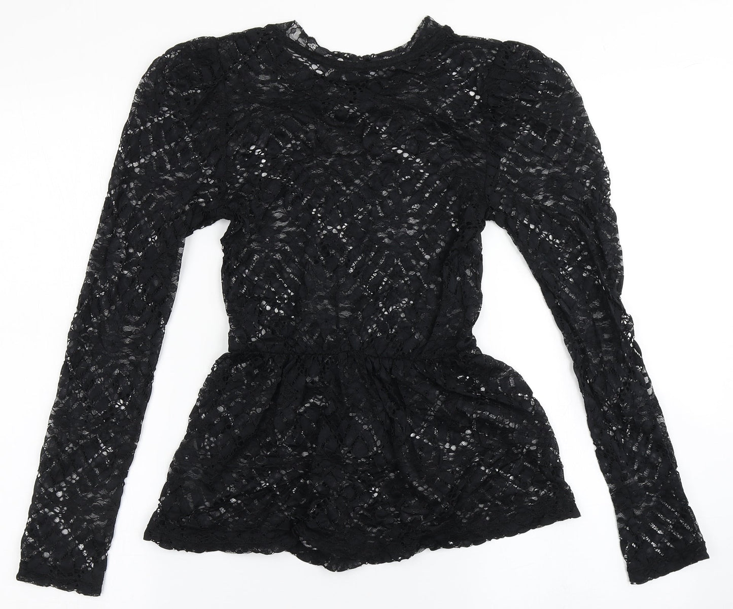 Primark Womens Black  Polyamide Basic Blouse Size 2XS Off the Shoulder