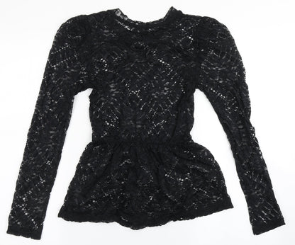 Primark Womens Black  Polyamide Basic Blouse Size 2XS Off the Shoulder