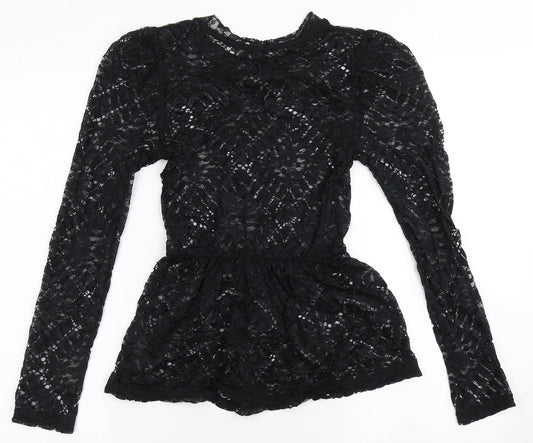 Primark Womens Black  Polyamide Basic Blouse Size 2XS Off the Shoulder