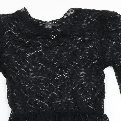 Primark Womens Black  Polyamide Basic Blouse Size 2XS Off the Shoulder