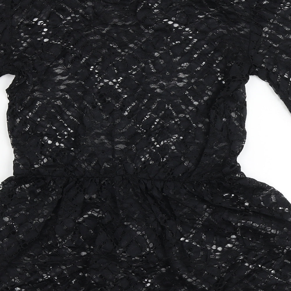 Primark Womens Black  Polyamide Basic Blouse Size 2XS Off the Shoulder