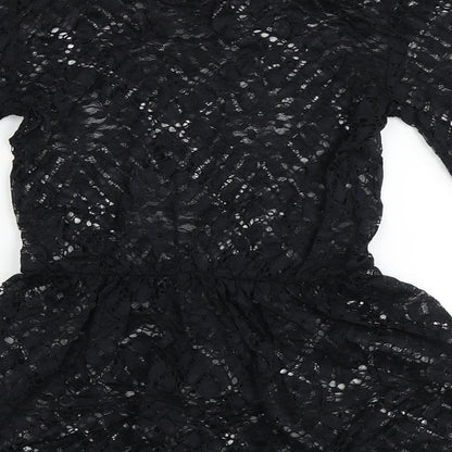 Primark Womens Black  Polyamide Basic Blouse Size 2XS Off the Shoulder