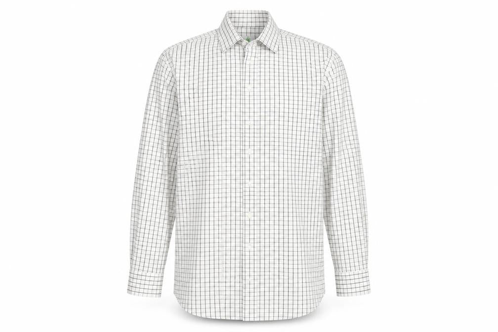 Mens UK Size 16.5 kwg Beige  Button-Up Long Sleeve Casual Shirt
