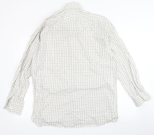 Mens UK Size 16.5 kwg Beige  Button-Up Long Sleeve Casual Shirt
