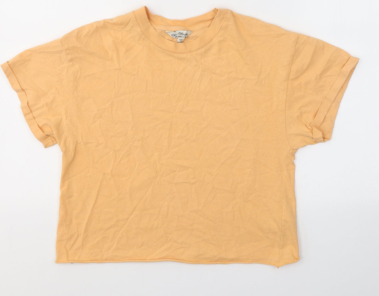 Womens UK Size S Miss Selfridge Orange Basic T-Shirt