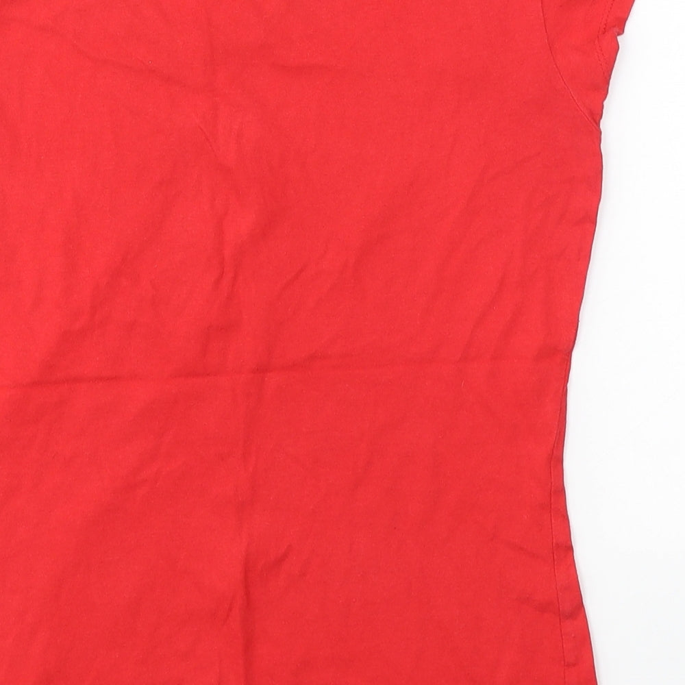 George Womens Red  Cotton Jersey T-Shirt Size 8 V-Neck - Pudsey