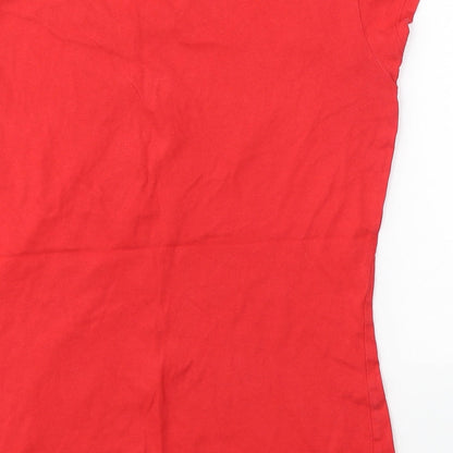George Womens Red  Cotton Jersey T-Shirt Size 8 V-Neck - Pudsey