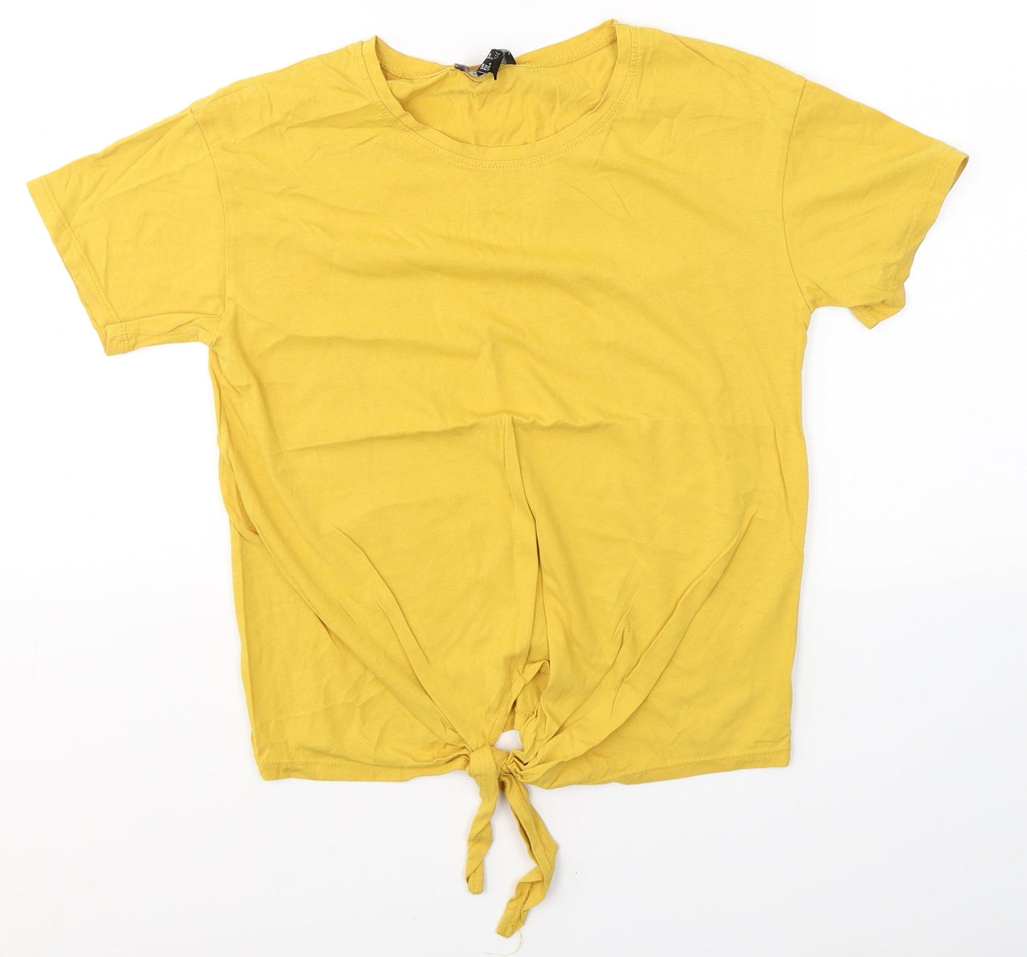 Womens UK Size 6 New Look Yellow Jersey T-Shirt