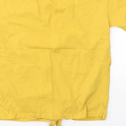 Womens UK Size 6 New Look Yellow Jersey T-Shirt